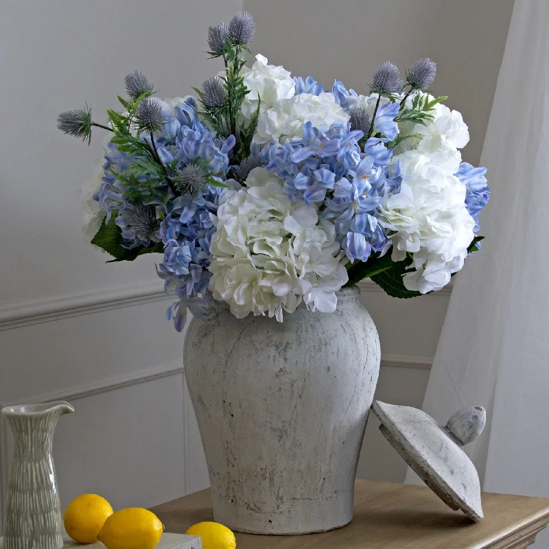 Rustic clay vase for natural beauty-Small Stone Ginger Jar