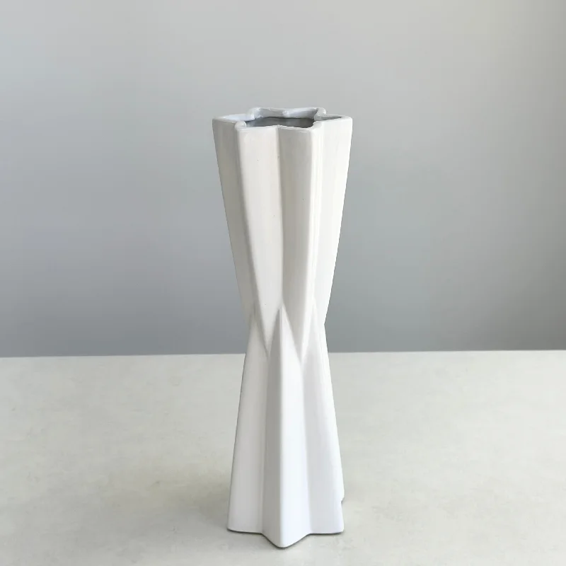 Abstract design vase for modern home-Small Upside Down Star White Vase