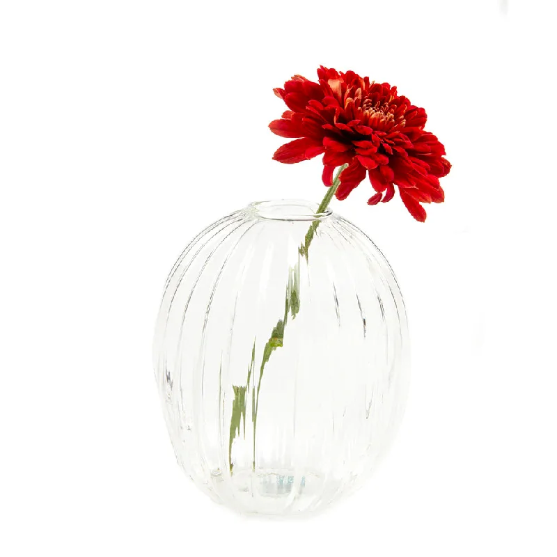 Colorful pottery decorative vase for vibrancy-Squish Glass Modern Flower Vase