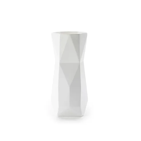 Minimalist white ceramic flower vase for calm-STANDARD WARE VASE IN WHITE