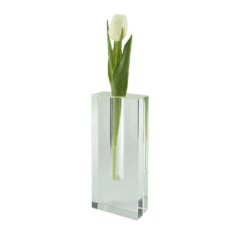 Tall minimalist glass vase for sleek-TALL CRYSTAL RECTANGLE VASE