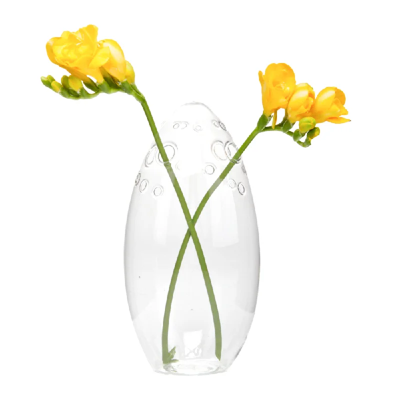 Large ceramic vase for statement piece-Taylor Glass Modern Clear Flower Vase