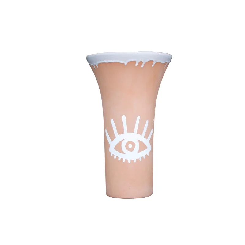 Modern gold vase for chic decor-Terracotta Eye Vase