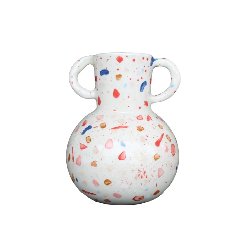 Hand-painted abstract vase for creativity-Terrazzo Hera Vase