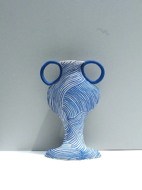 Tall minimalist vase for clean lines-The Ebb Vase In Blue