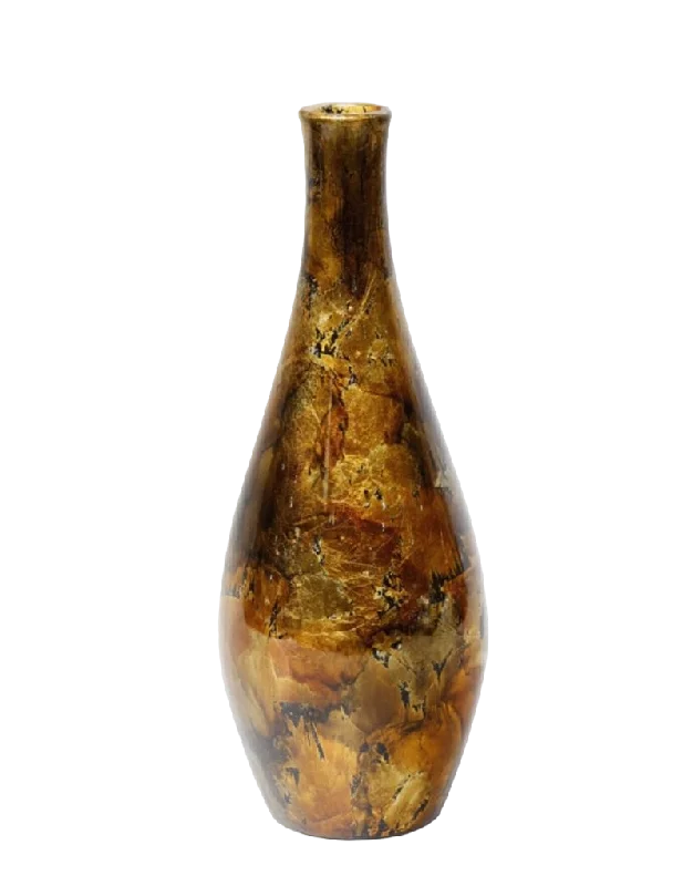 Large modern glass vase for impact-VASE 13XH35CM COPPER GOLD