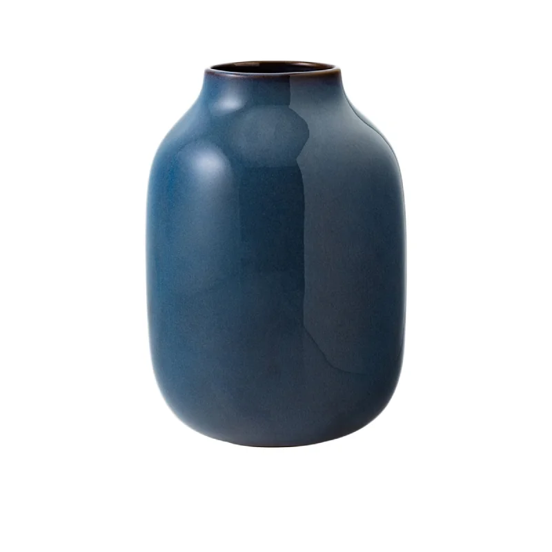 Geometric glass vase for unique design-Villeroy & Boch Lave Home Shoulder Vase 22cm Blue