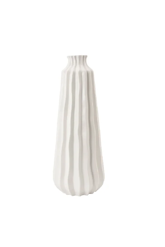 Handmade abstract glass vase for uniqueness-White Ceramic Contemporary Vase | Liang & Eimil Gourd I