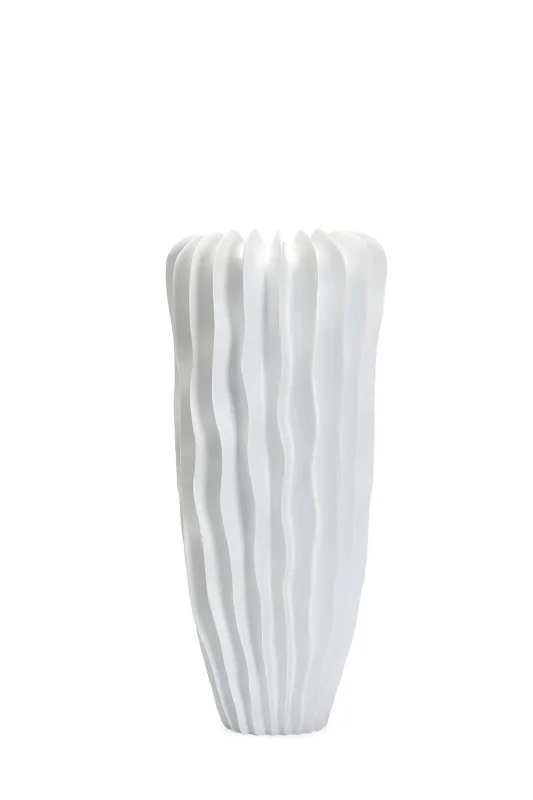 Vintage floral glass vase for retro charm-White Glazed Ceramic Vase | Liang & Eimil Ellen I