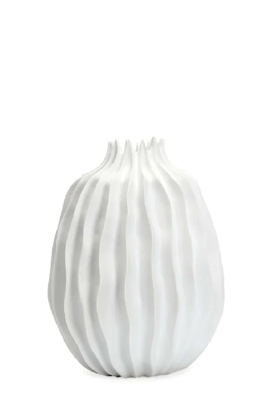 Tall minimalist white vase for height-White Glazed Ceramic Vase | Liang & Eimil Ellen II