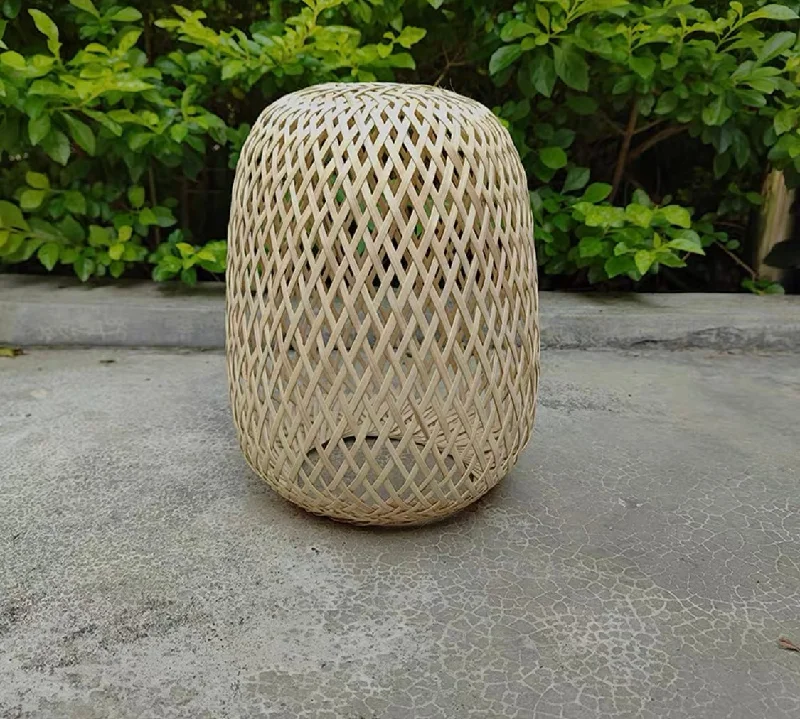 Modern white vase for clean look-Wicker hanging Lantern 9.5”H