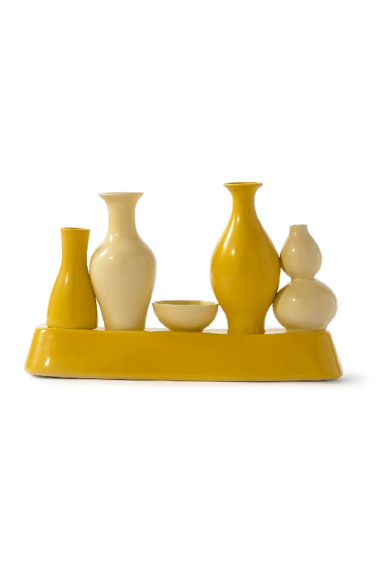 Large modern ceramic flower vase for bold-Yellow Glass Vase | Pols Potten Shanghai