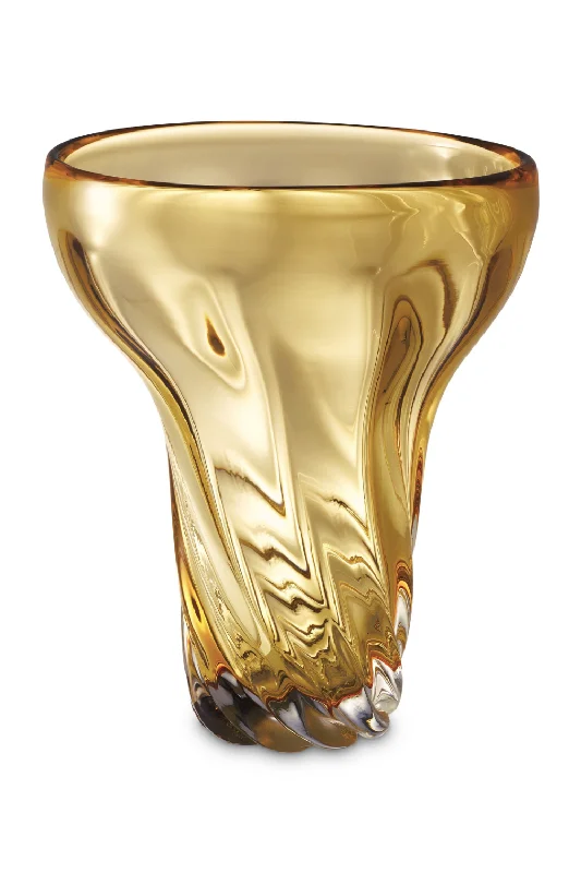 Large luxury ceramic flower vase for grandeur-Yellow Hand-Blown Glass Vase | Eichholtz Angelia