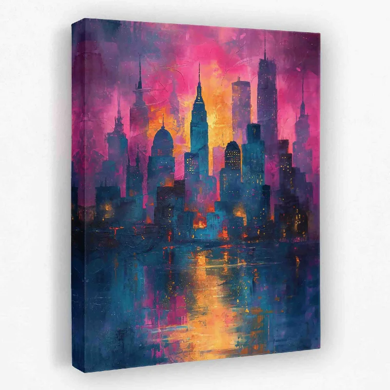 Large abstract animal wall art for bold-Abstract City