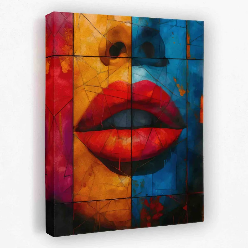 Hand-painted floral abstract wall art for charm-Abstract Lips