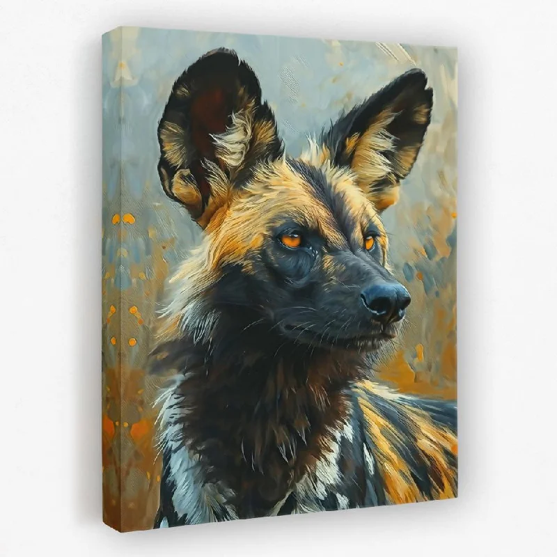 Handmade animal geometric wall art for fun-African Wild Dog