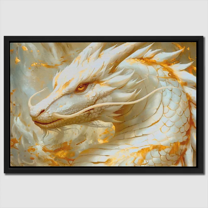 Hand-painted abstract floral wall art for detail-Albino Dragon