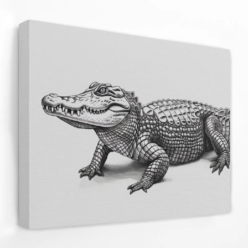 Luxury gold animal wall art for glamour-Alligator Shuffle