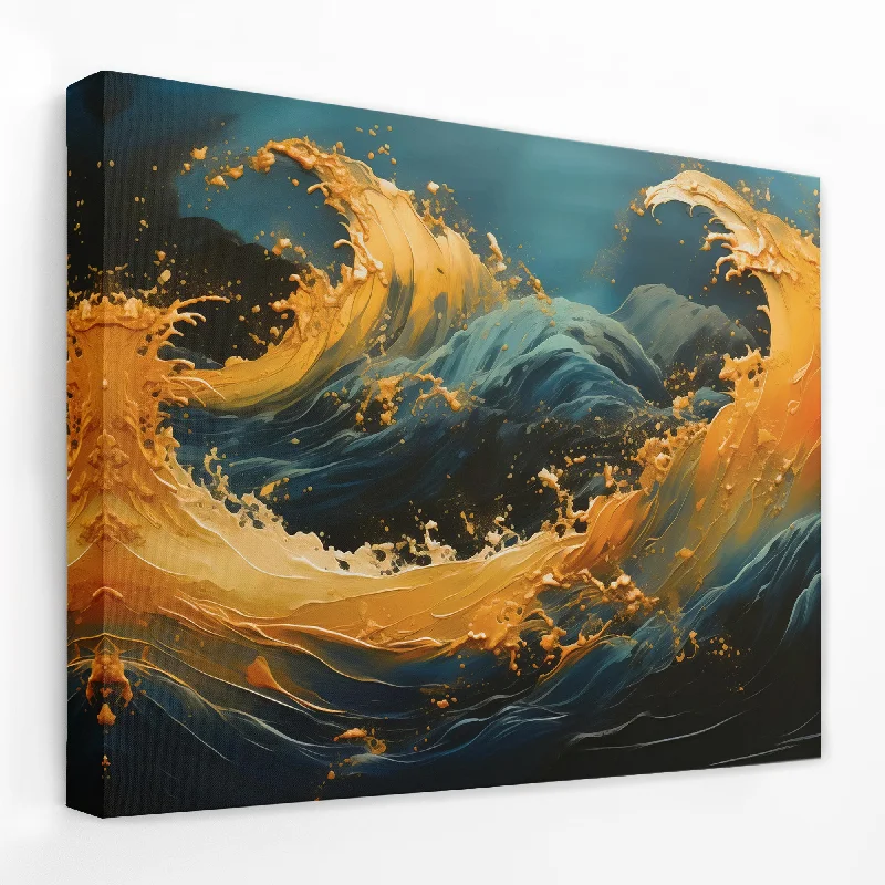 Large abstract wall art for open space-Angry Seas