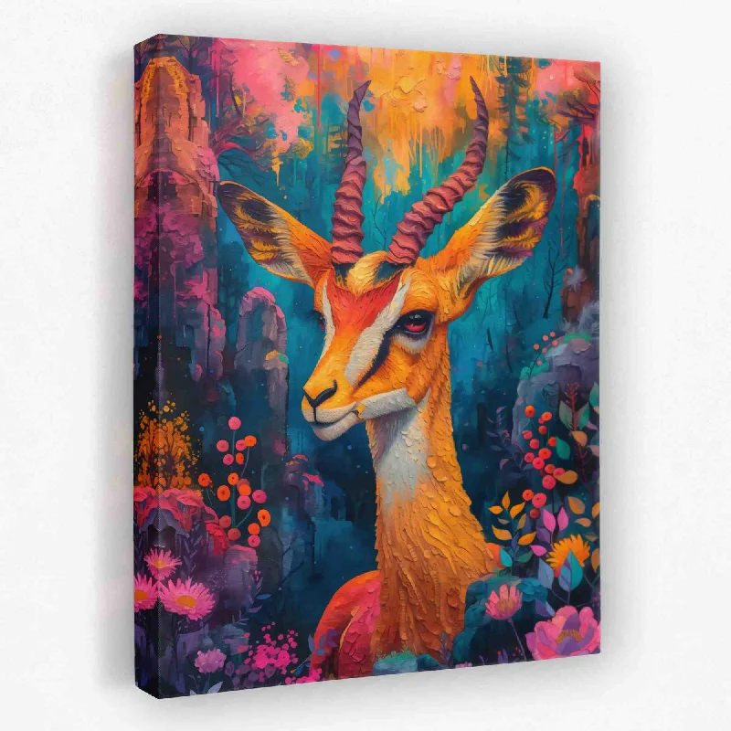 Modern blue abstract wall art for cool vibe-Antelope in Dreamland