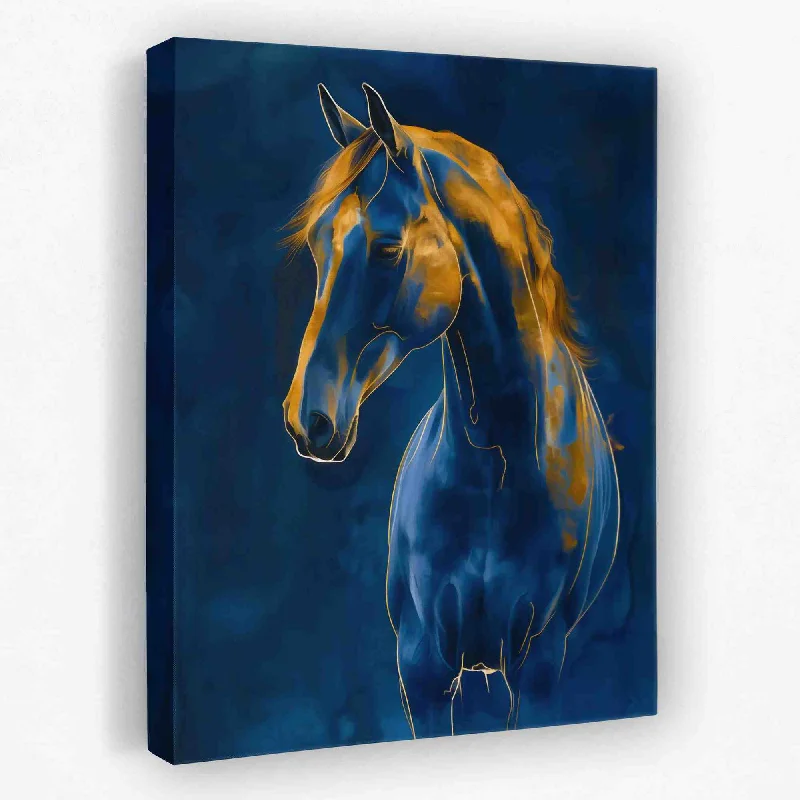 Hand-painted animal canvas wall art for detail-Arabian Blue