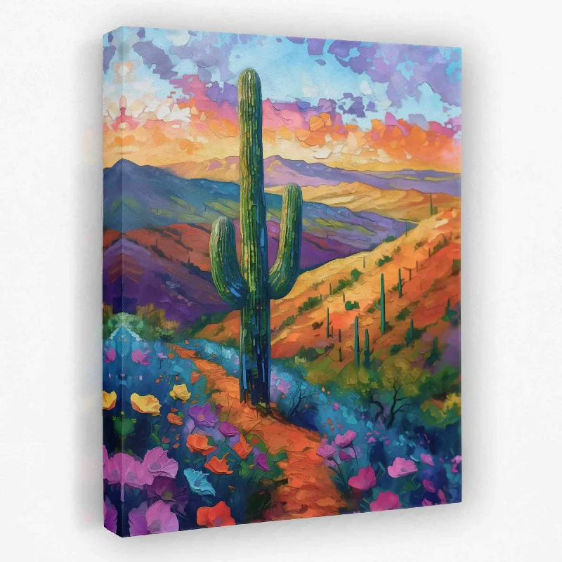 Contemporary floral geometric wall art for modern-Arizona Oasis