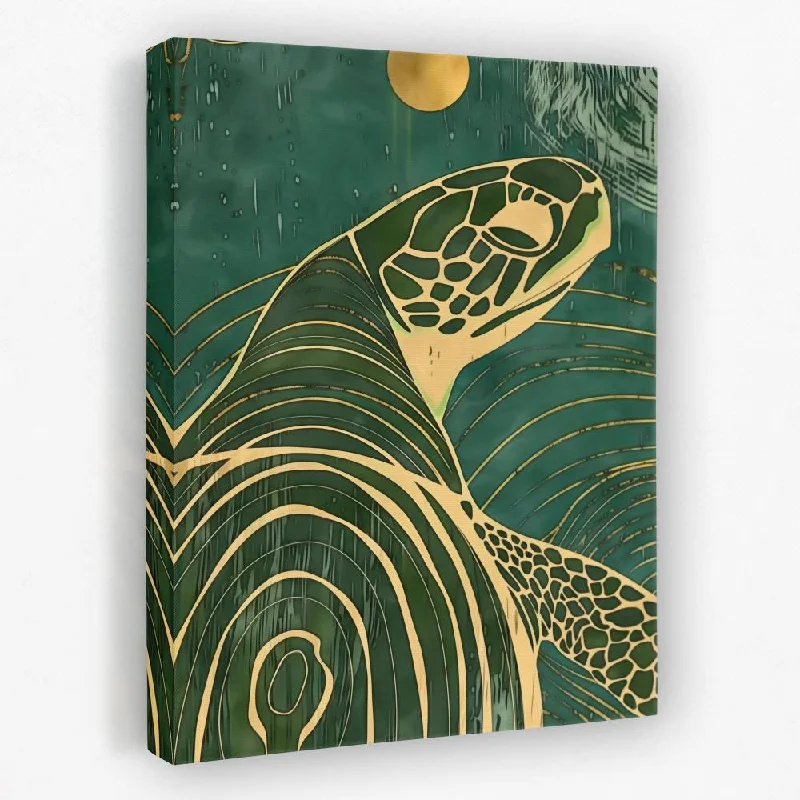 Hand-painted floral abstract wall art for charm-Beach Turtle