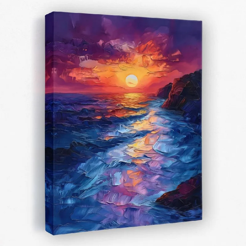 Hand-painted abstract floral wall art for detail-Beachside Shore