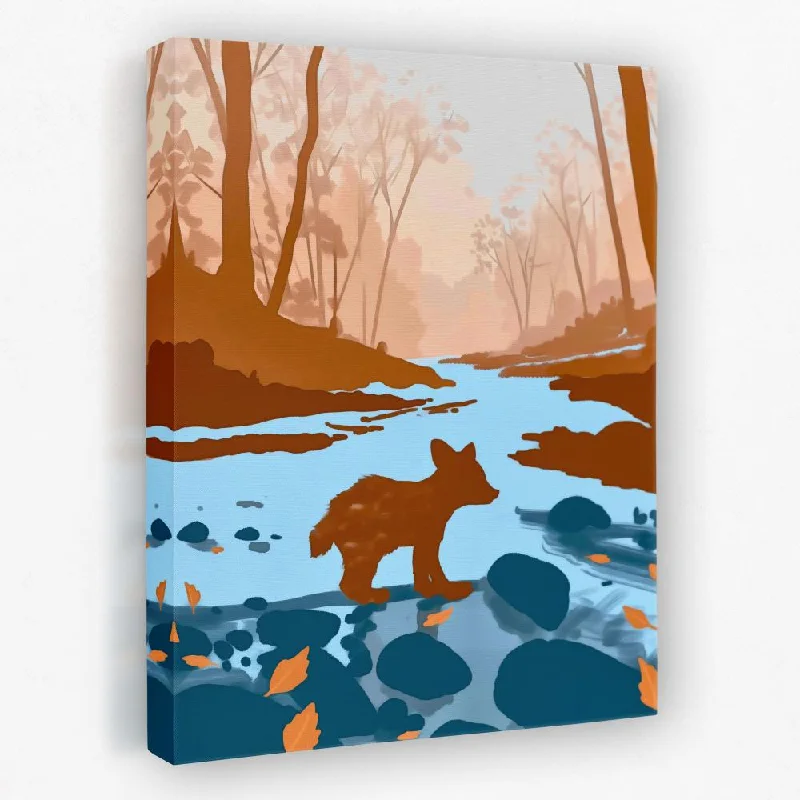 Large modern abstract wall art for wow factor-Bear Cub Exploring