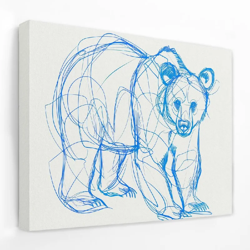 Vintage animal wall art for classic charm-Bear Scribbles