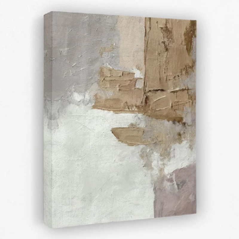 Contemporary blue wall art for tranquility-Beige Abstract II