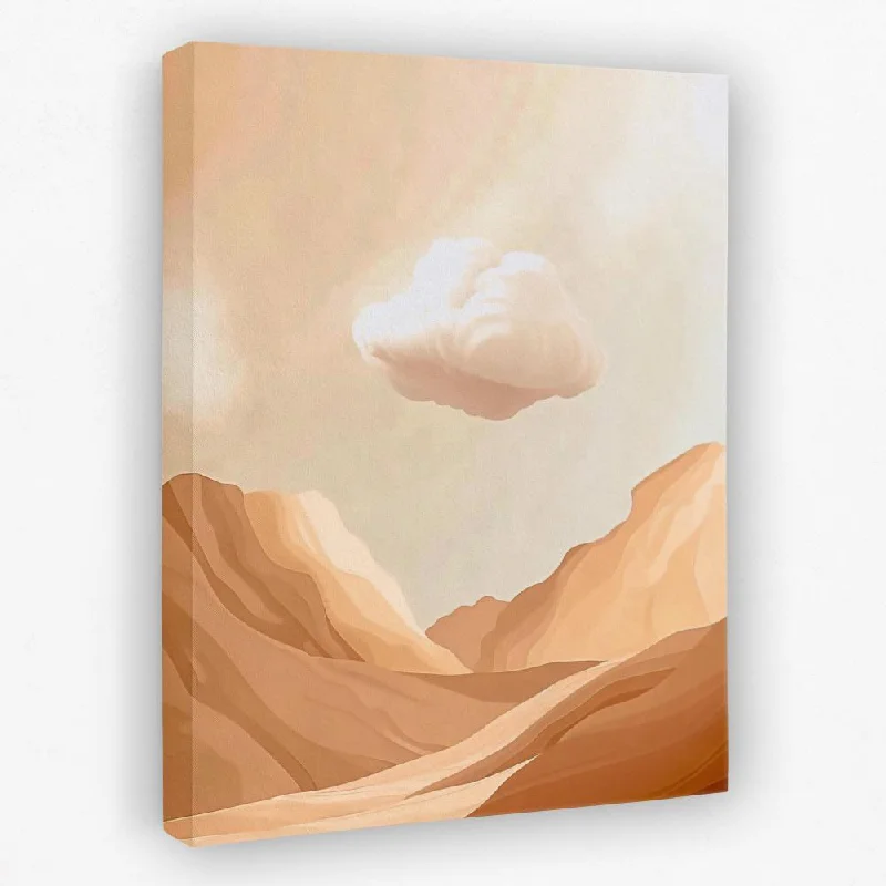 Large modern animal canvas wall art for bold-Beige Cloud