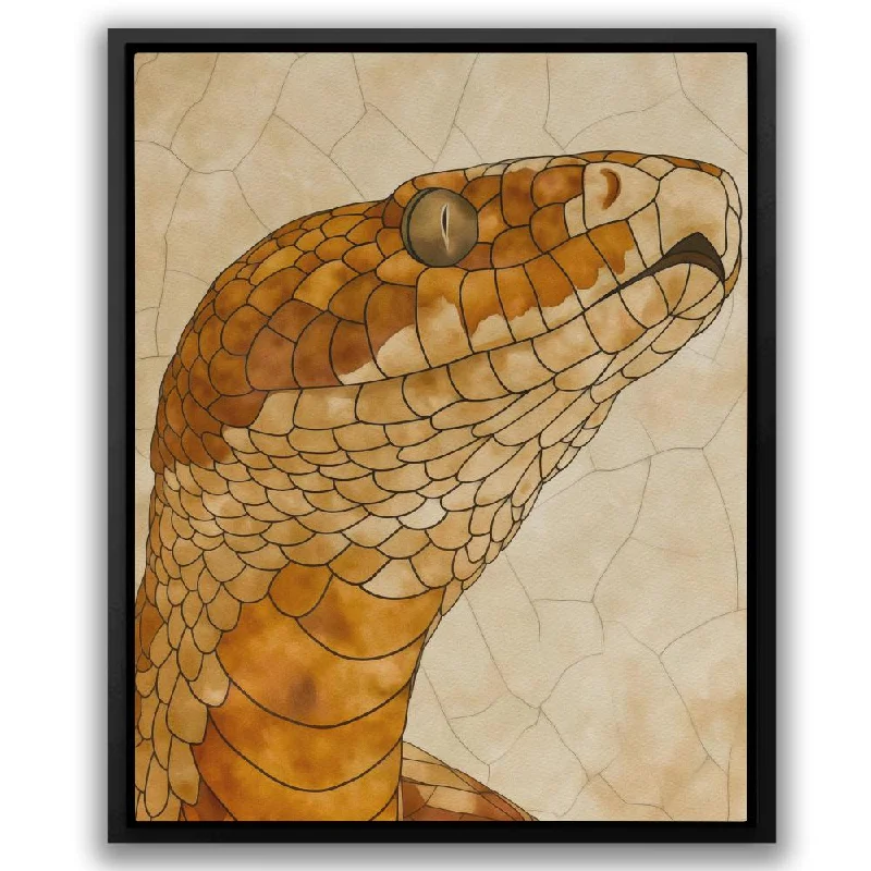 Luxury floral wall art for sophistication-Beige Snake