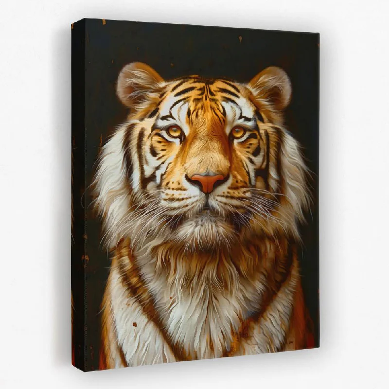 Large floral modern wall art for statement-Big Cat Kingdom