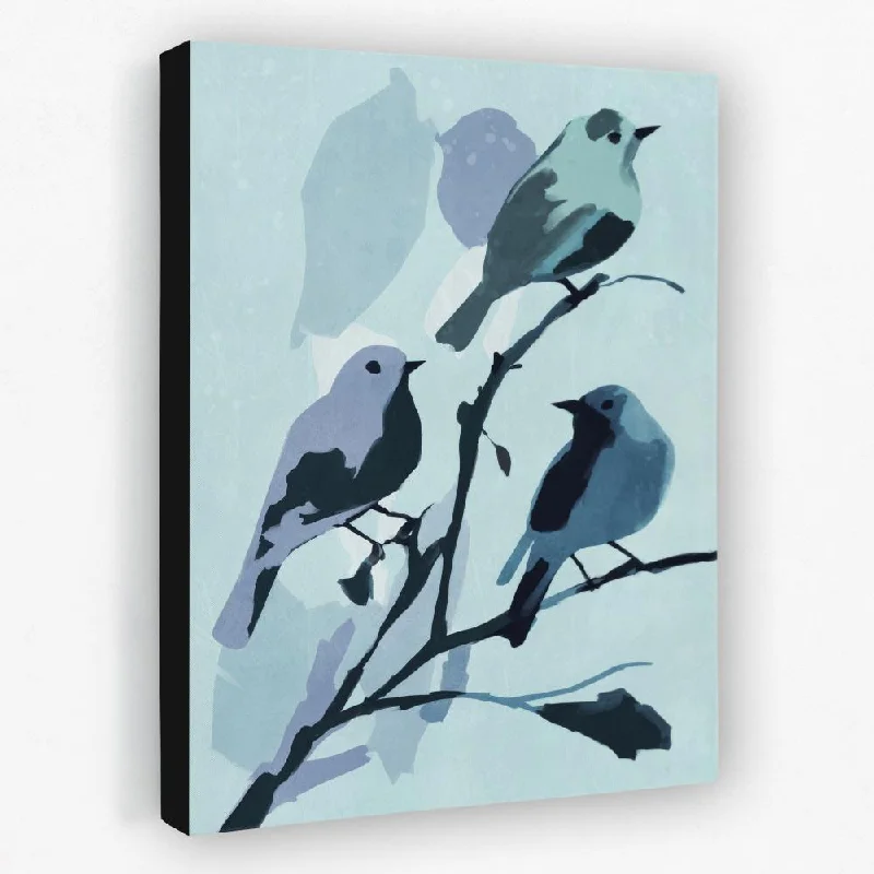 Contemporary animal canvas wall art for flair-Birdie In Blue