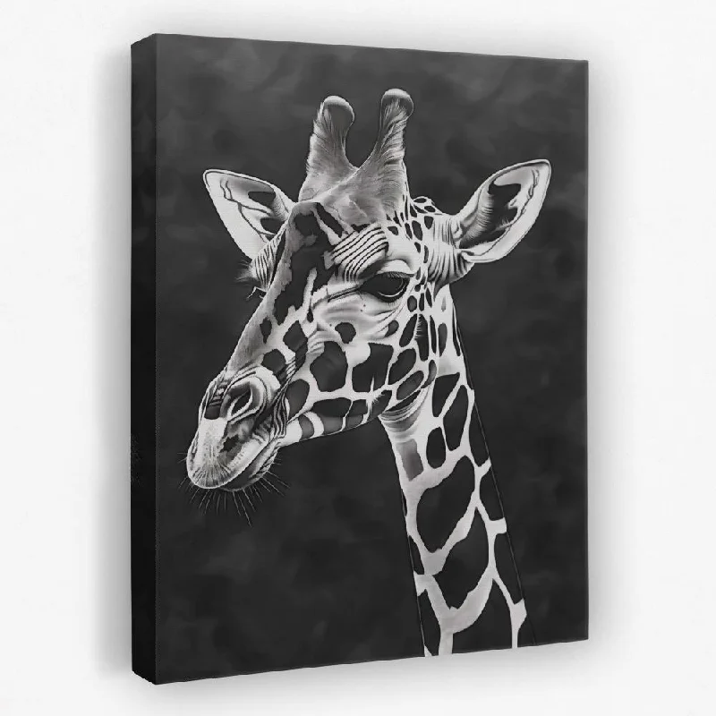 Minimalist abstract wall art for simplicity-Black and White Giraffe