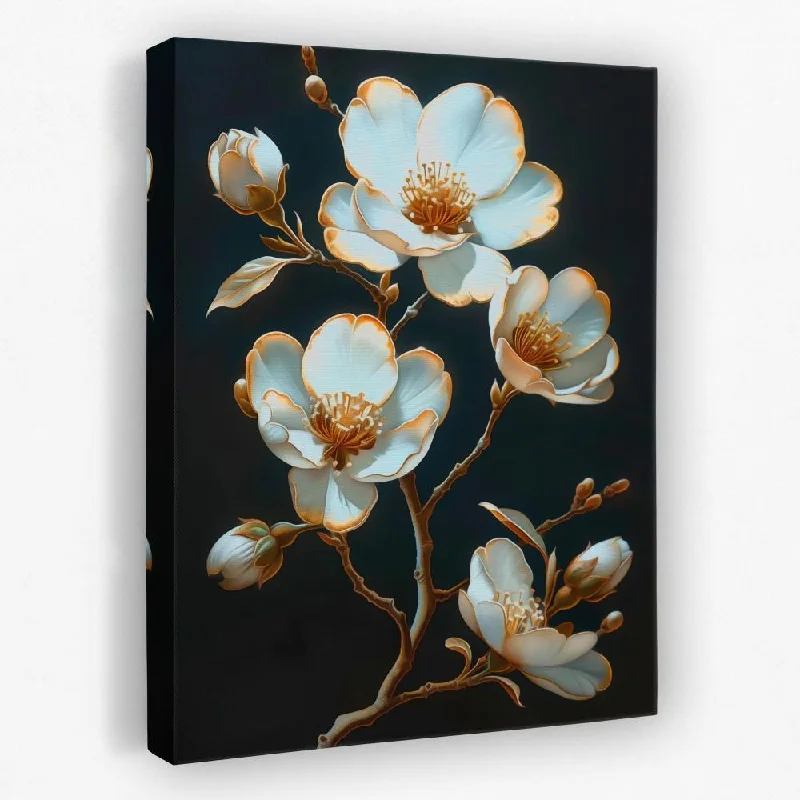 Minimalist black animal canvas wall art for simplicity-Blooming Nature