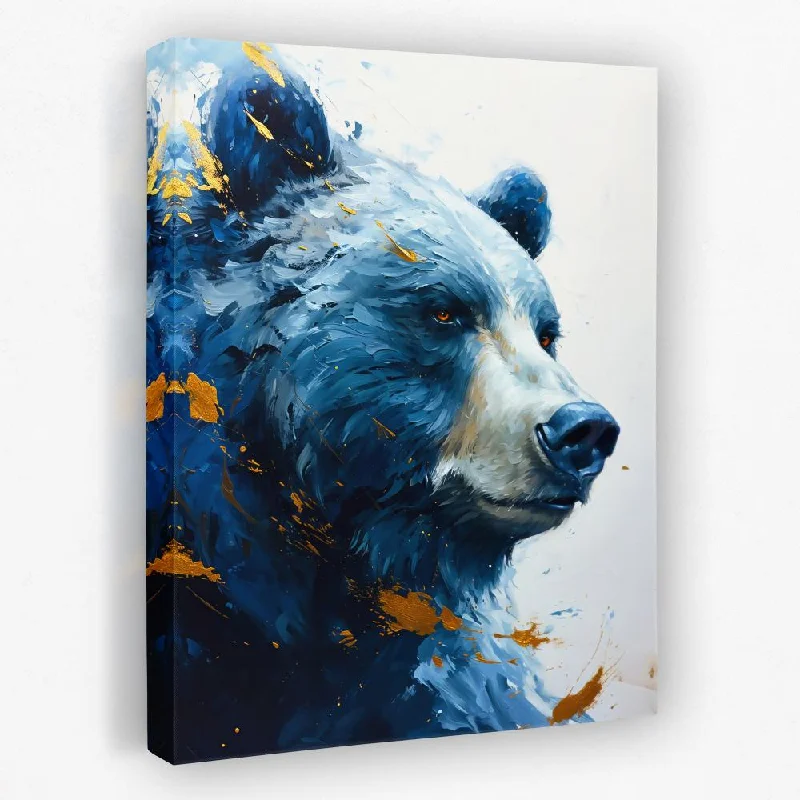 Luxury gold geometric wall art for opulence-Blue Bear