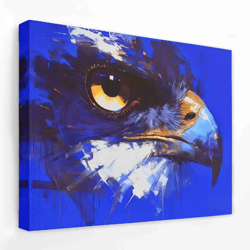 Large abstract canvas wall art for impact-Blue Falcon