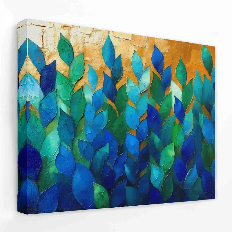 Boho abstract wall art for eclectic style-Blue Garden