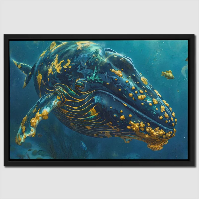 Boho style animal canvas wall art for eclectic-Blue Giant of the Sea