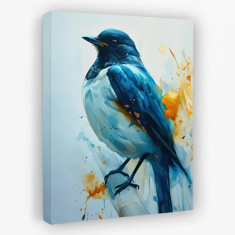 Abstract blue wall art for serene feel-Blue Sparrow