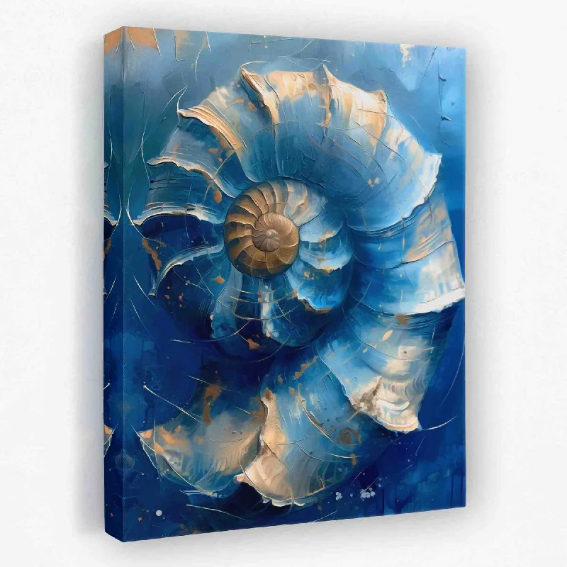 Modern minimalist wall art for bedroom-Blue Spiral