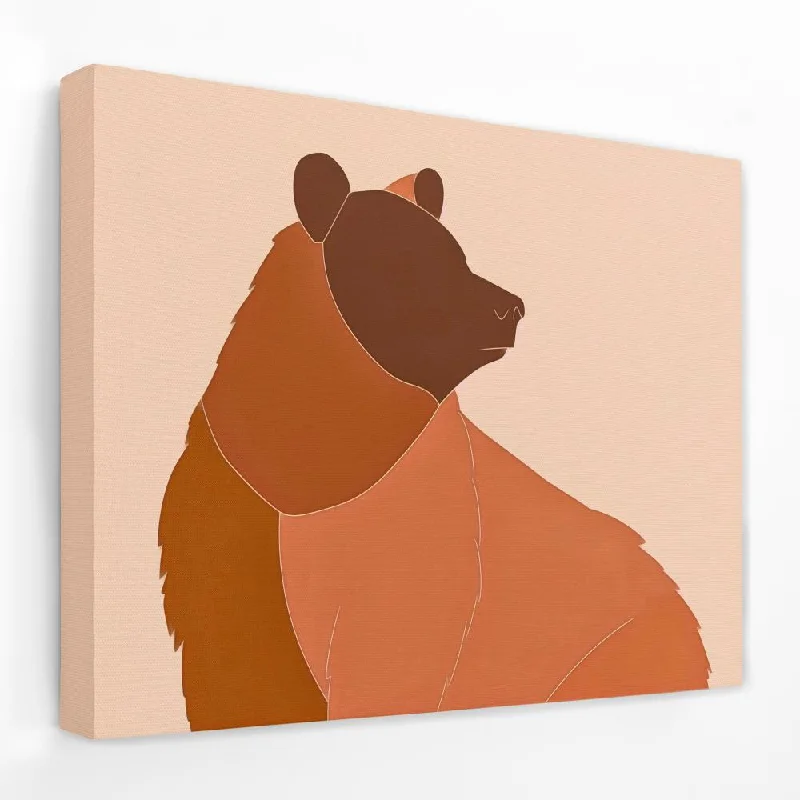 Vintage botanical floral wall art for classic-Bored Brown Bear