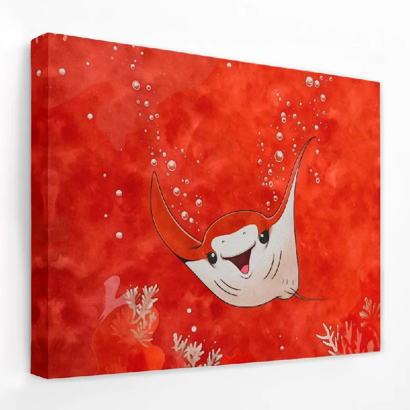 Large abstract floral wall art for statement-Bubbly Stingray