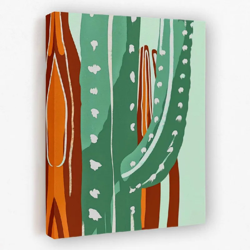 Nature themed floral canvas wall art for nature-Cactus Spikes