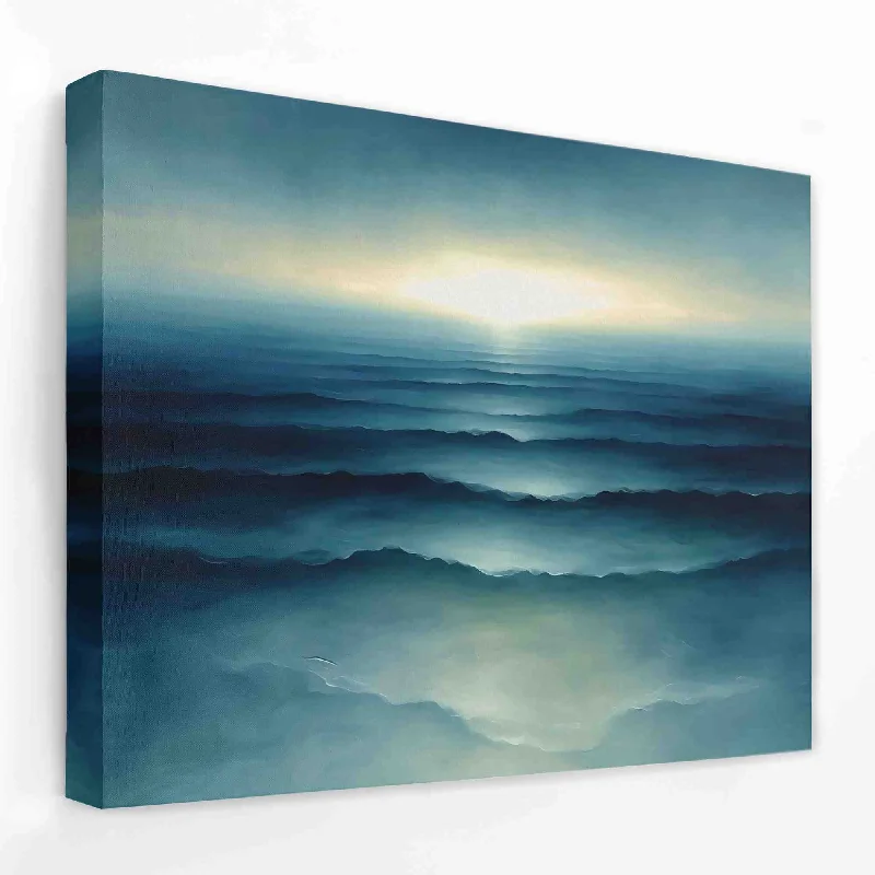 Custom watercolor geometric wall art for art-Calm Ocean Waves