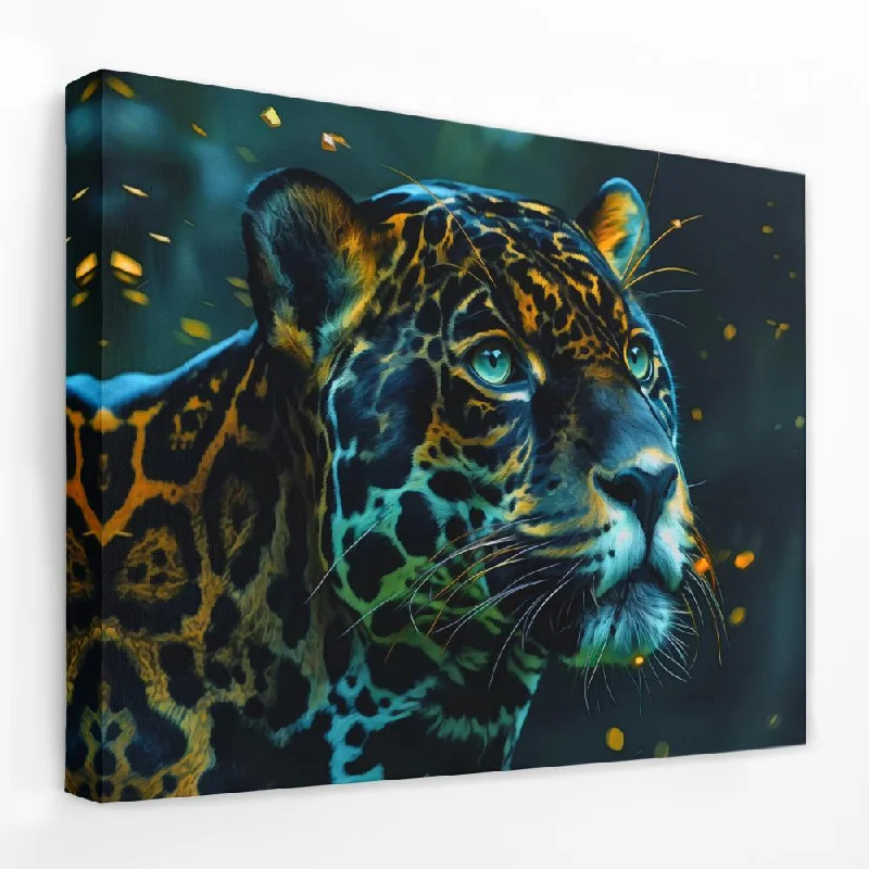 Rustic wooden animal canvas wall art for style-Calming Gaze Leopard