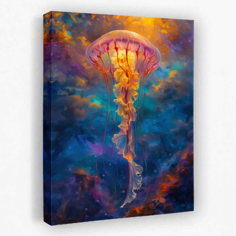 Small geometric animal wall art for subtlety-Celestial Jellyfish