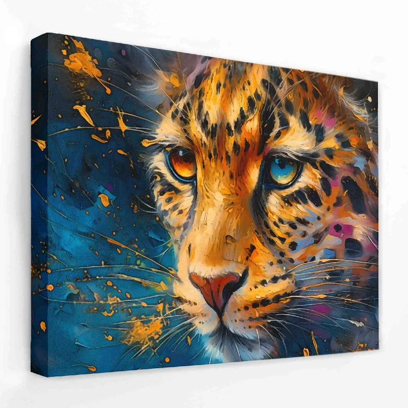 Large abstract animal wall art for bold-Cheetah in Moonlight